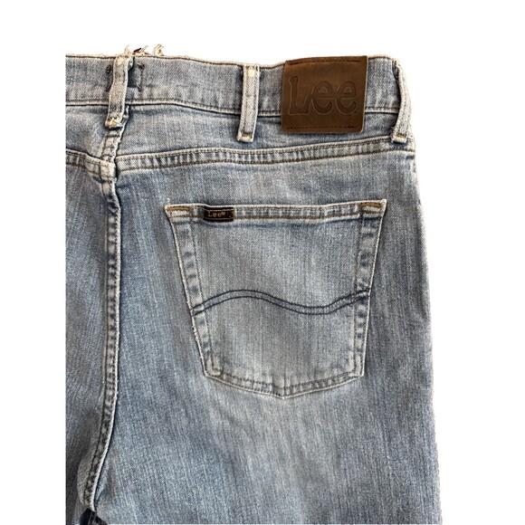 2x Vintage Lee Jeans Light Wash Blue Denim Mens 34x34 Straight Regular Fit - Picture 12 of 13